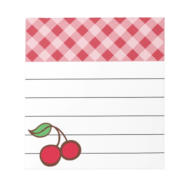 Retro Cherry Kitchen  Notepad Gift (Front)