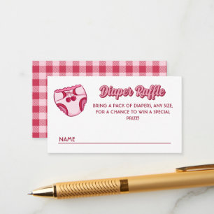 Retro Cherry on Top Baby Shower Diaper Raffle Enclosure Card