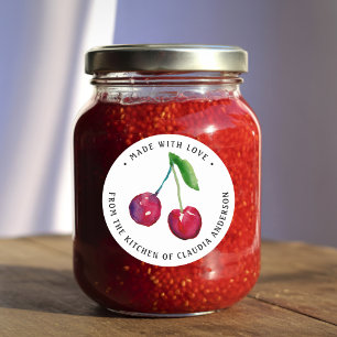 Retro Cherry Packaging Jar Decoration Kitchen Gift Classic Round Sticker