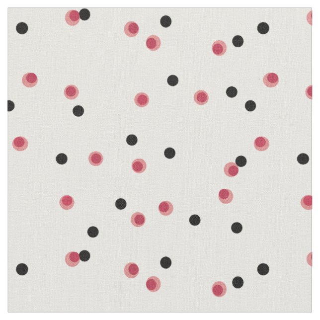 Retro Cherry Pop Mid-Century Dots   Fabric (Close Up)