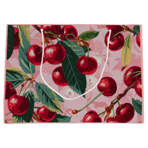 Retro Cherry Pop Pink  Large Gift Bag
