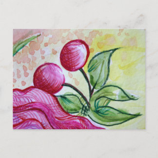 Retro Cherry Postcard