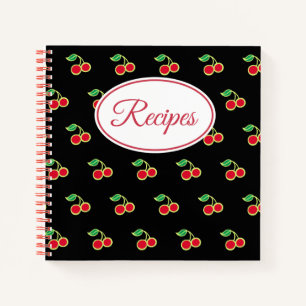 Retro Cherry Recipe Cookbook Notebook Gift