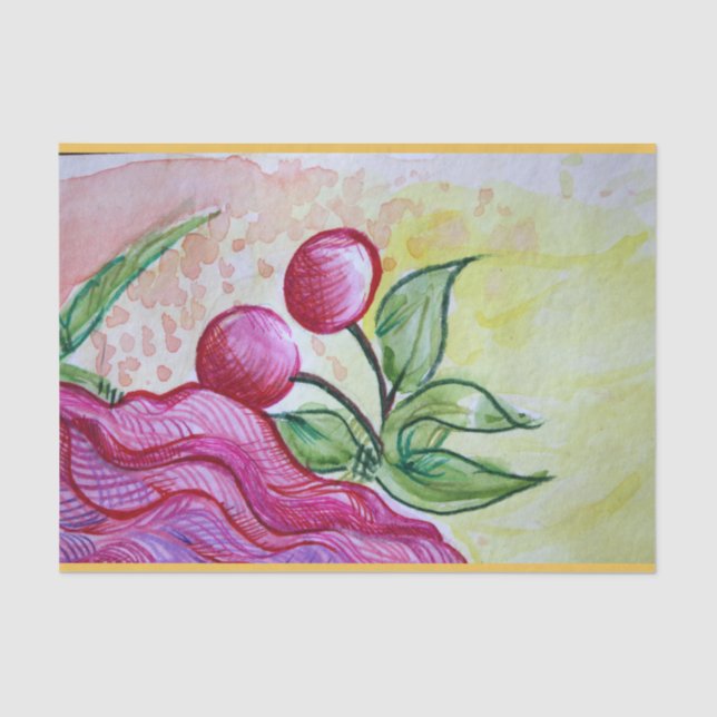 Retro Cherry Tissue Paper (Front)