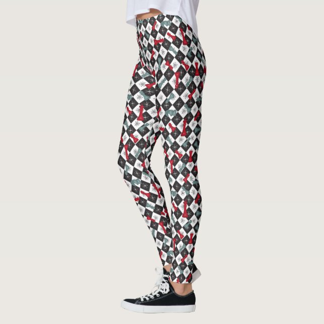 Retro Chess Board Leggings (Left)