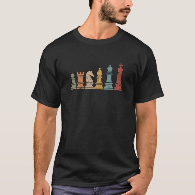 Retro Chess Evolution, Chess Player Retro 90S Vint T-Shirt (Front)