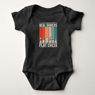 Retro Chess Gamer Board game Chess Pieces Baby Bodysuit
