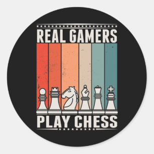 Retro Chess Gamer Board game Chess Pieces Classic Round Sticker