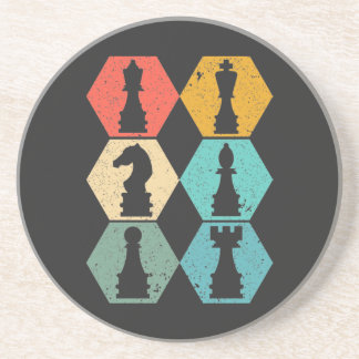 Retro Chess Gift Vintage Chess Pieces T-Shirt Thro Coaster