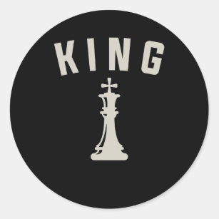 Retro Chess King Vintage Chess Lover Classic Round Sticker