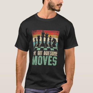 Retro Chess Pieces and Strategy Inspired T-Shirt