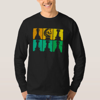 Retro Chess Pieces Checkmate Grandmaster Chess Pla T-Shirt
