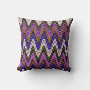 Retro Chevron and Wavy Stripes Pattern 3 Cushion