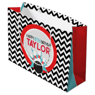 Retro Chevron Bowling Birthday Gift Bag