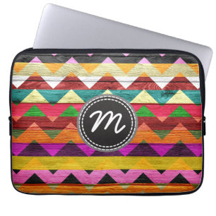 Retro chevron pattern zigzag #20 laptop sleeve