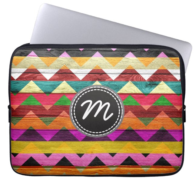Retro chevron pattern zigzag #20 laptop sleeve (Front)