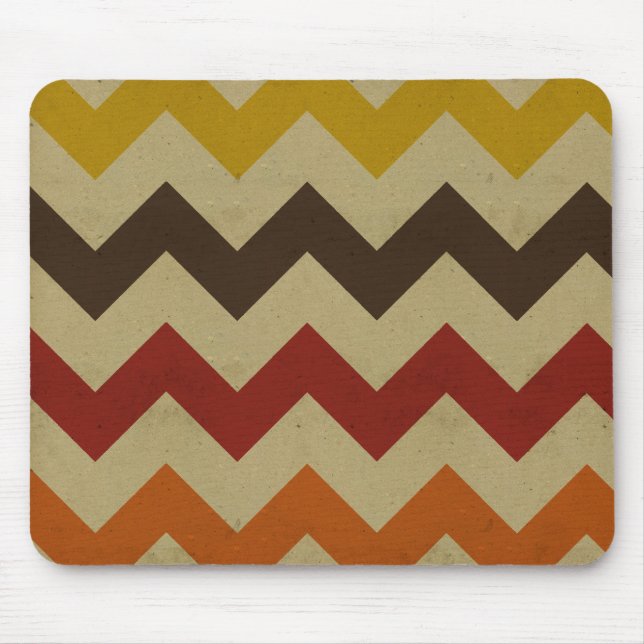 Retro chevron zigzag stripes zig zag pattern chic mouse mat (Front)