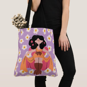 Retro Chic: 80s Doll Style Collection Tote Bag