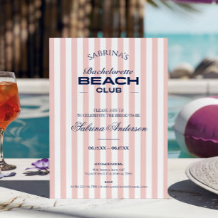 Retro Chic Beach Club Bachelorette weekend Invitation