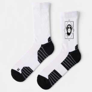 Retro-Chic Chimp Diamond – Geometry Meets Attitude Socks