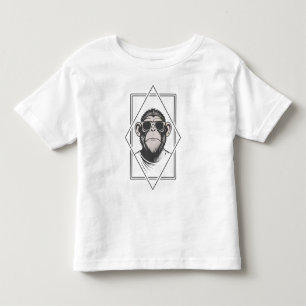 Retro-Chic Chimp Diamond – Geometry Meets Attitude Toddler T-Shirt