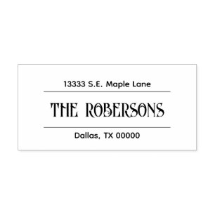 Retro Chic Family Return Address Self-inking Stamp