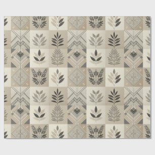 Retro Chic Geometric Elegant Tribal Pattern Wrapping Paper