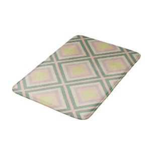 Retro Chic Geometric Lemon Pastel Bath Mat