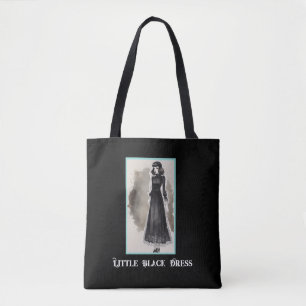 Retro Chic Goth Little Black Dress LBD Tote Bag