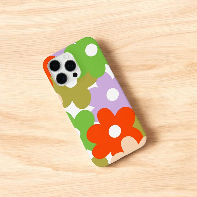 Retro Chic Green, Red & Purple Floral Pattern  Case-Mate iPhone Case (Creator Uploaded)