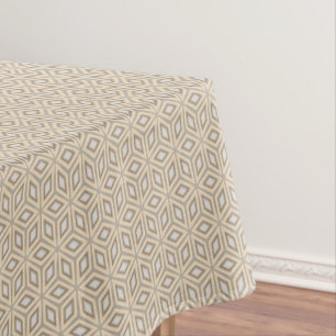 Retro Chic Grey Beige Taupe Brown Mandala Pattern Tablecloth