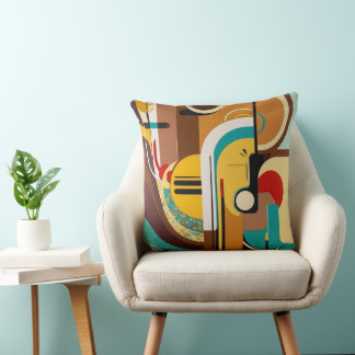 Retro Chic | Mid-Century Abstract Art Cushion