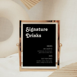 Retro Chic Modern Signature Drinks Photo Print