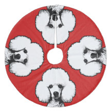 Retro Chic Pop Art Inspired Cute Poodle Tree Skirt