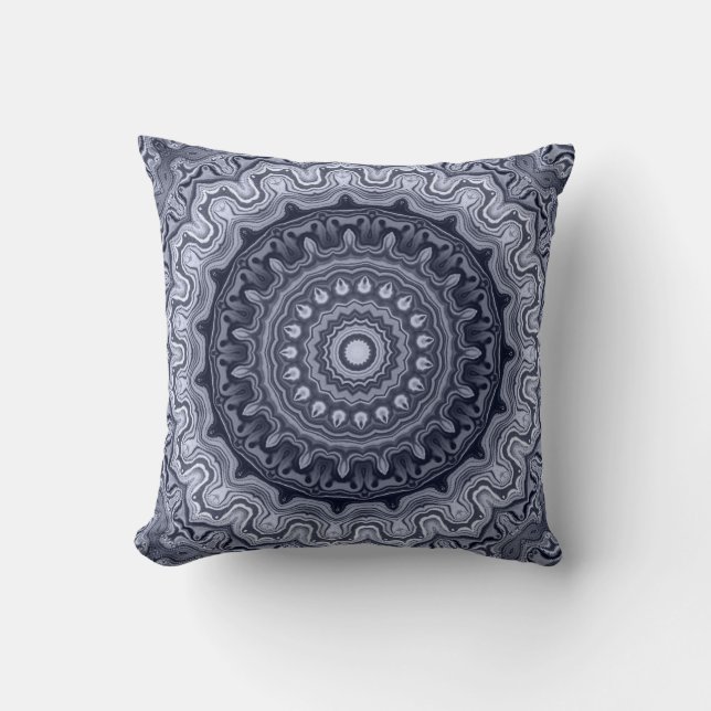 Retro Chic Pretty blue marbled persian arabic look Cushion (Front)