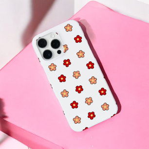 Retro Chic Red & White Floral Pattern Whimsicall iPhone 16 Pro Max Case