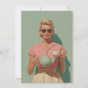Retro Chic Tea Party Invitation