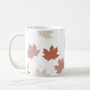 Retro Chic Terracotta Maple Leaves Autumn Inspired Coffee Mug