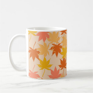Retro Chic Terracotta Orange Maple Leaves Autumn  Coffee Mug