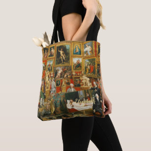 Retro Chic Vintage Art Elegant Gold Monogrammed Tote Bag