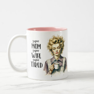 Retro Chic: Vintage Funny Quote 50s Woman Humour Two-Tone Coffee Mug