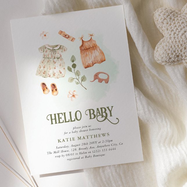 Retro Chic: Vintage Nursery Themed Baby Shower Invitation (Creator Uploaded)