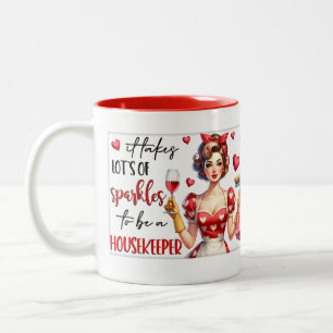 Retro Chic: Vintage Pop Art Funny Humour Quote Two-Tone Coffee Mug