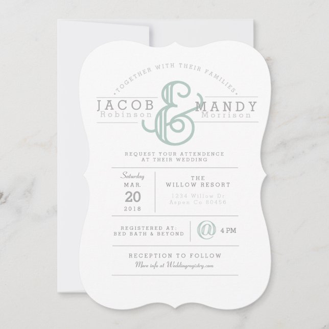 Retro Chic Wedding Invitation (Front)