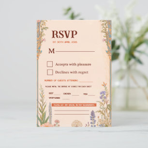 Retro Chic Wedding RSVP Card