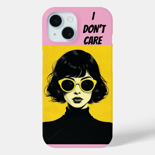 RETRO CHIC WOMAN, I don't care Case-Mate iPhone Case (Back)