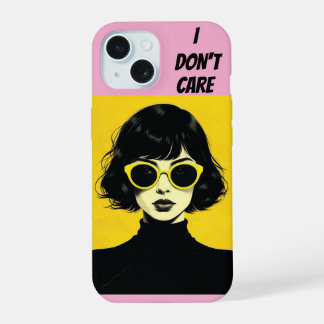 RETRO CHIC WOMAN, I don't care iPhone 15 Case
