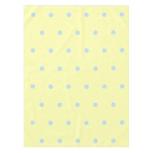 Retro Chic Yellow & Blue Polka Dots Pattern Spring Tablecloth