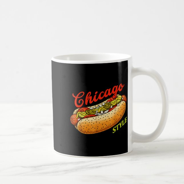 Retro Chicago Hot Dog Hotdog Tourist Summer Souven Coffee Mug (Right)