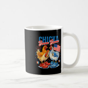 Retro Chicken 4th Of July Chicka Boom Patriotic Fa Coffee Mug